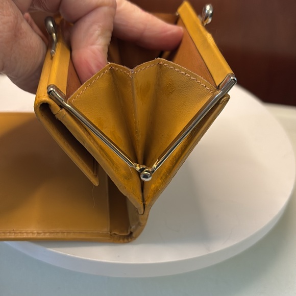 Celine wallet compact Kisslock Macadam coated canvas/leather brown & tan - Picture 15 of 17